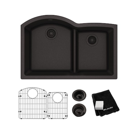 Elkay Sink Kit, Undermount Mount, 0 Hole, Black ELGHU3322RBK0C